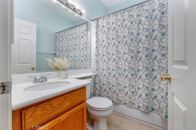 13524 Via Santa Catalina, Sylmar, CA 91342 - full bathroom with vanity, tile patterned floors, and shower / tub combo with curtain