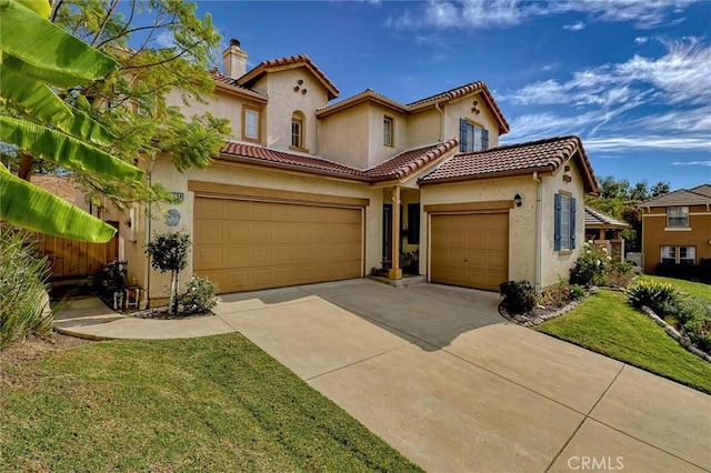 13524 Via Santa Catalina, Sylmar, CA 91342 - mediterranean / spanish-style house with driveway, stucco siding, and a tiled roof