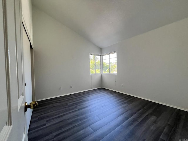 14109 Arbolitos Dr, Poway, CA 92064 - unfurnished bedroom with lofted ceiling and dark wood-type flooring