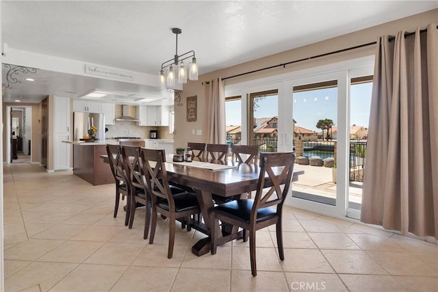 14616 Lighthouse Ln, Helendale, CA 92342 - dining space with light tile patterned floors and french doors