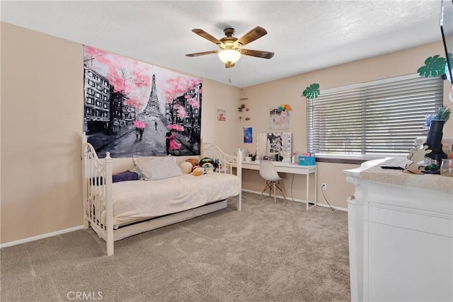 14616 Lighthouse Ln, Helendale, CA 92342 - carpeted bedroom with baseboards and a ceiling fan