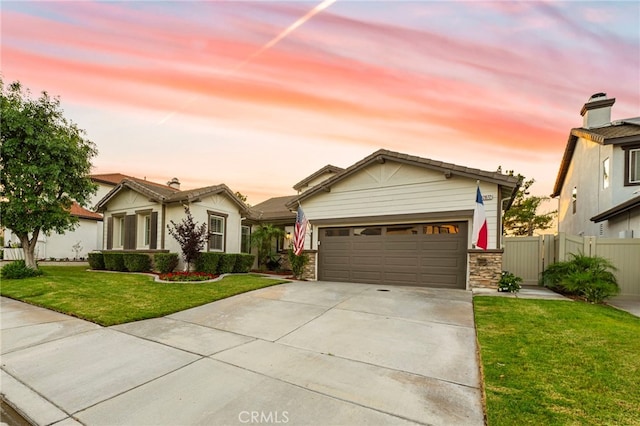32872 Northshire Cir, Temecula, CA 92592 - view of front of property featuring concrete driveway, a garage, and stone siding