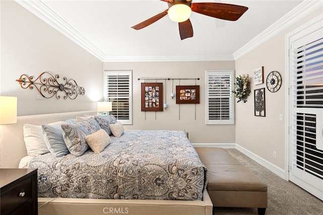 32872 Northshire Cir, Temecula, CA 92592 - bedroom featuring crown molding, carpet floors, and ceiling fan