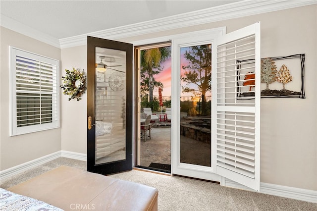 32872 Northshire Cir, Temecula, CA 92592 - doorway with ornamental molding and baseboards