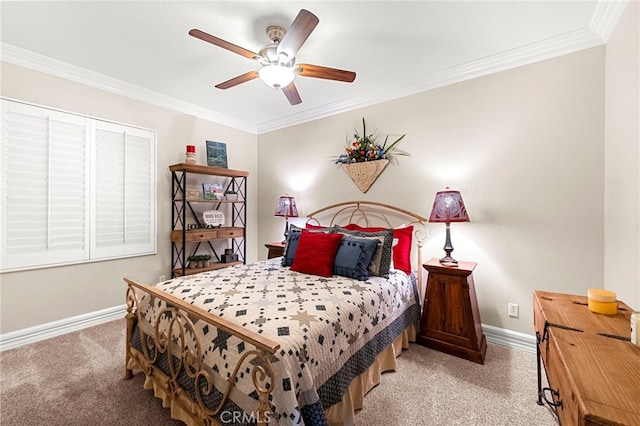 32872 Northshire Cir, Temecula, CA 92592 - bedroom featuring carpet floors, ornamental molding, and ceiling fan