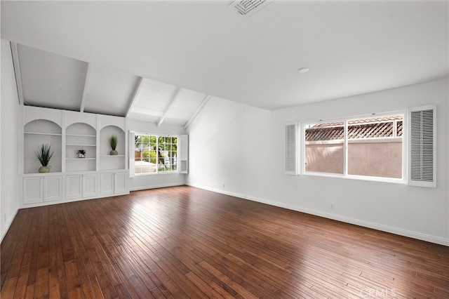 2030 Goldeneye Pl, Costa Mesa, CA 92626 - unfurnished living room featuring hardwood / wood-style flooring and built in shelves