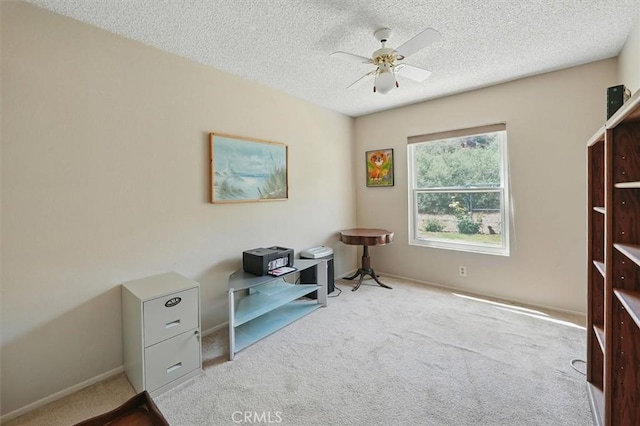 15144 Poppy Meadow St, Canyon Country, CA 91387 - office featuring carpet, ceiling fan, and a textured ceiling