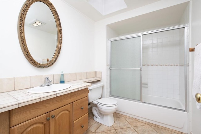3621 Vista Campana S Unit 11, Oceanside, CA 92057 - full bathroom with vanity, enclosed tub / shower combo, and tile patterned floors