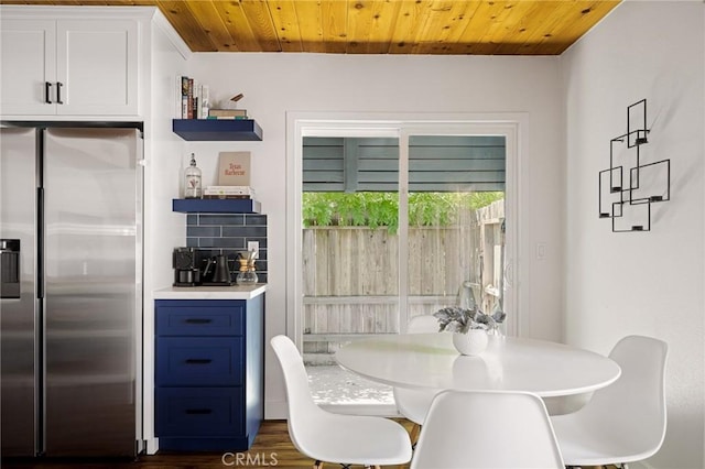 345 Maple Dr, Lake Arrowhead, CA 92352 - dining room featuring wood ceiling and bar