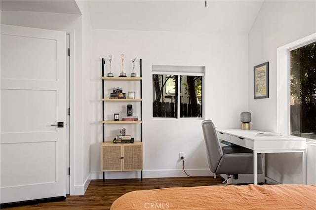 345 Maple Dr, Lake Arrowhead, CA 92352 - bedroom with dark wood-type flooring and baseboards