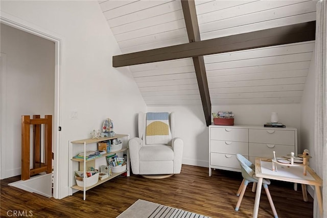 345 Maple Dr, Lake Arrowhead, CA 92352 - sitting room with wood finished floors and wood ceiling