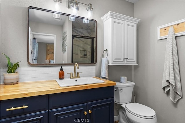 4913 Sparrow Hawk Ln, Paso Robles, CA 93446 - full bath featuring vanity, decorative backsplash, and a shower stall