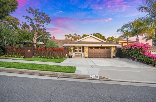 2726 Cardinal Dr, Costa Mesa, CA 92626 - single story home featuring stone siding, driveway, and a garage