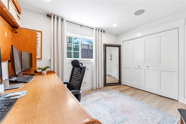 2726 Cardinal Dr, Costa Mesa, CA 92626 - office with light wood-type flooring and recessed lighting