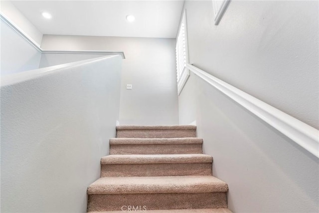 3871 Bur Oak Rd, San Bernardino, CA 92407 - stairway featuring recessed lighting