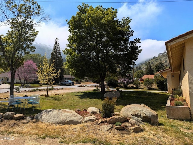 21613 Mountain Dr, Tehachapi, CA 93561 - view of green lawn featuring a mountain view