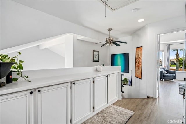 36536 Jenna Ln, Palmdale, CA 93550 - hall with light wood-type flooring, attic access, and recessed lighting