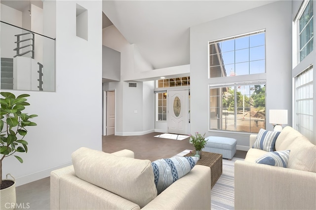36536 Jenna Ln, Palmdale, CA 93550 - living room with a towering ceiling and baseboards