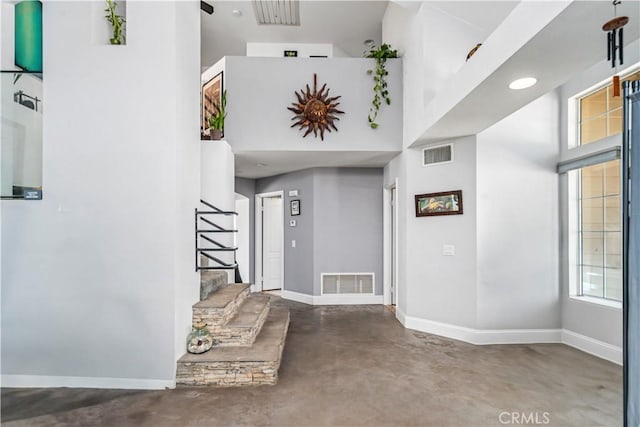 36536 Jenna Ln, Palmdale, CA 93550 - foyer with finished concrete floors and a high ceiling
