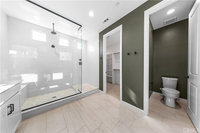 3173 Ivy Way, Rancho Mission Viejo, CA 92694 - full bath featuring a shower stall, a spacious closet, vanity, and recessed lighting