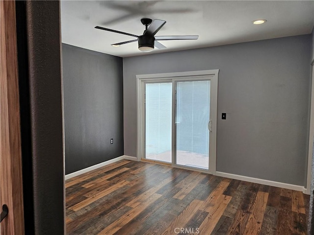 8463 California Ave, Riverside, CA 92504 - empty room featuring ceiling fan and dark wood-style floors