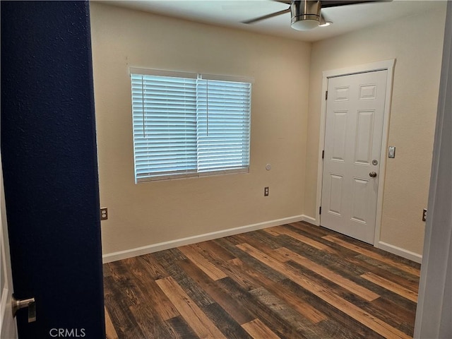 8463 California Ave, Riverside, CA 92504 - spare room featuring ceiling fan and dark wood-style floors