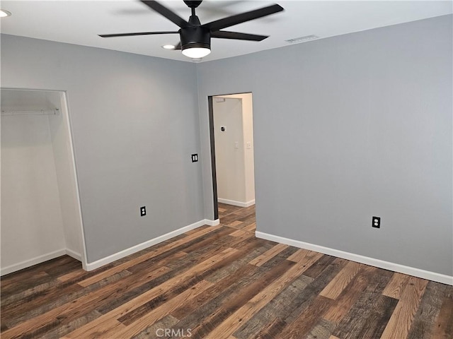 8463 California Ave, Riverside, CA 92504 - unfurnished bedroom with wood finished floors, a closet, a ceiling fan, and recessed lighting