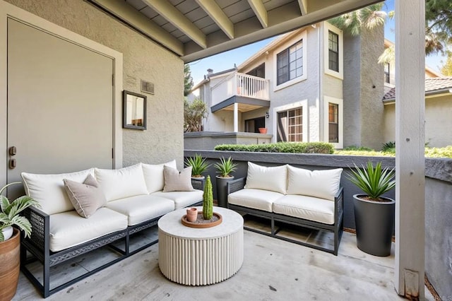 15032 Avenida Venusto Unit 179, San Diego, CA 92128 - balcony featuring outdoor lounge area