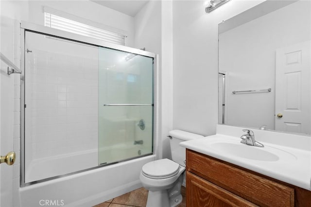 24058 Via Vis, Valencia, CA 91354 - full bath featuring vanity, bath / shower combo with glass door, and tile patterned floors