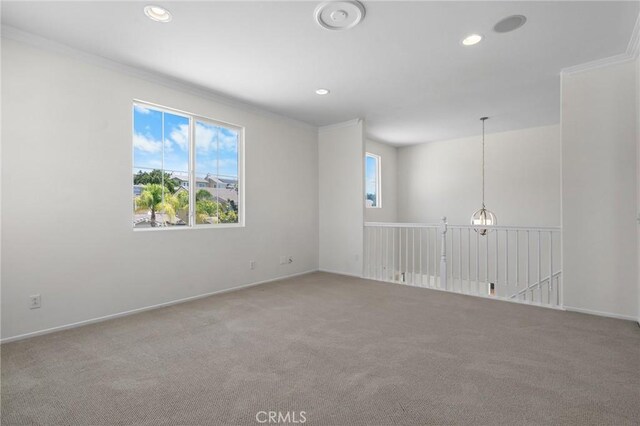 24058 Via Vis, Valencia, CA 91354 - unfurnished room featuring carpet floors, recessed lighting, and a chandelier