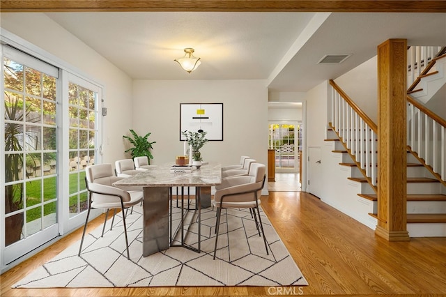 1722 Calle Alto, San Dimas, CA 91773 - dining room featuring stairs, plenty of natural light, and light wood-style flooring