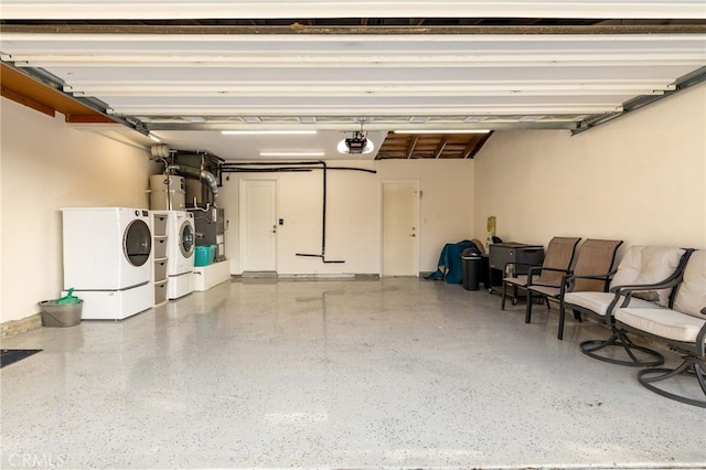 1722 Calle Alto, San Dimas, CA 91773 - garage featuring separate washer and dryer, a garage door opener, and gas water heater