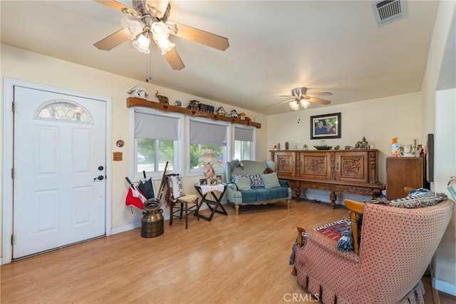 1117 Gladstone St, La Verne, CA 91750 - living room featuring ceiling fan and light wood-style flooring