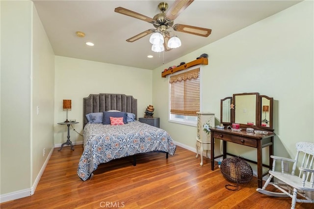 1117 Gladstone St, La Verne, CA 91750 - bedroom with wood finished floors, recessed lighting, and a ceiling fan