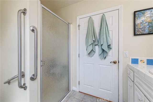 1117 Gladstone St, La Verne, CA 91750 - full bathroom featuring a shower stall, tile patterned floors, and vanity
