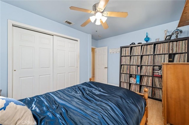 1117 Gladstone St, La Verne, CA 91750 - bedroom with wood finished floors, a closet, and ceiling fan