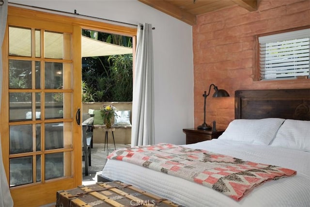 3331 Via Altamira, Fallbrook, CA 92028 - bedroom featuring a wood ceiling with exposed beams
