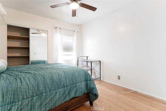 3432 Larissa Dr, Los Angeles, CA 90026 - bedroom featuring wood finished floors and ceiling fan