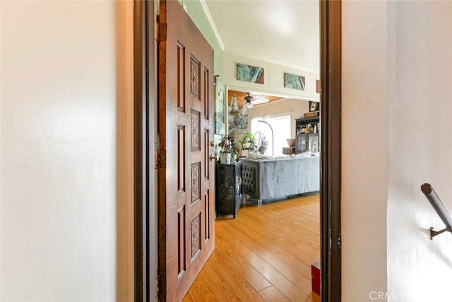 3432 Larissa Dr, Los Angeles, CA 90026 - hallway featuring light wood-style floors