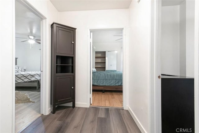 3432 Larissa Dr, Los Angeles, CA 90026 - hallway with wood finished floors and baseboards
