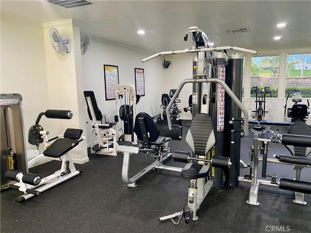 28432 Alava, Mission Viejo, CA 92692 - workout area featuring crown molding and recessed lighting