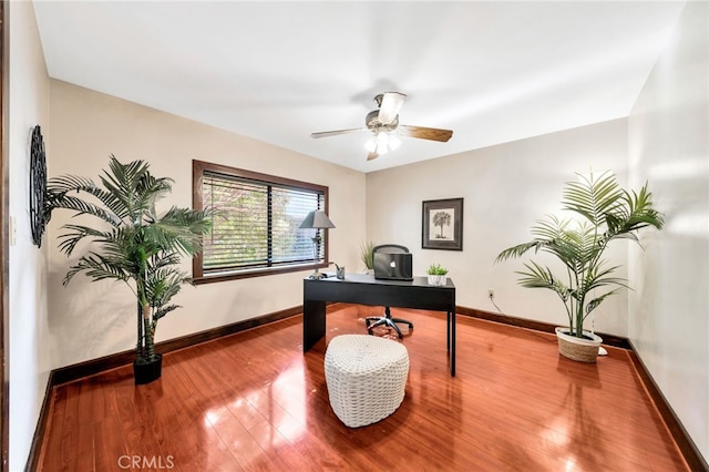 520 W Santa Clara Ave, Santa Ana, CA 92706 - office area with wood finished floors and a ceiling fan
