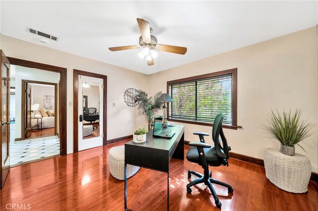 520 W Santa Clara Ave, Santa Ana, CA 92706 - office featuring ceiling fan and wood finished floors