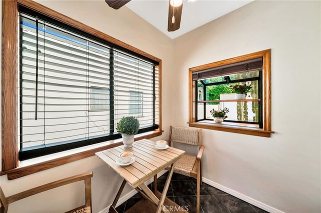 520 W Santa Clara Ave, Santa Ana, CA 92706 - dining room with dark tile patterned flooring and a ceiling fan