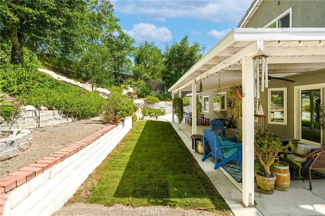6255 Barranca Dr, Riverside, CA 92506 - view of grassy yard with a patio