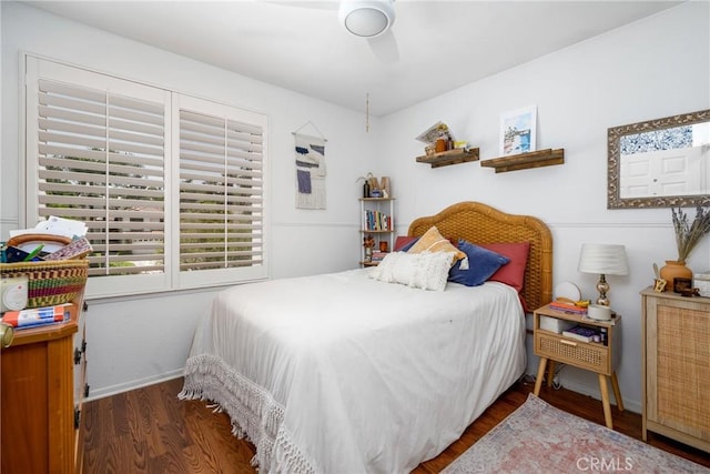6255 Barranca Dr, Riverside, CA 92506 - bedroom featuring wood finished floors and ceiling fan