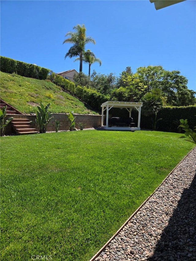 12026 Haven Crest St, Moorpark, CA 93021 - view of grassy yard featuring a pergola