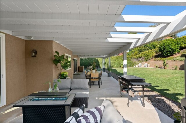 12026 Haven Crest St, Moorpark, CA 93021 - view of patio / terrace with an outdoor living space and outdoor dining area