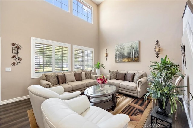 14181 Vai Brothers Dr, Rancho Cucamonga, CA 91739 - living room with dark wood-style floors and a high ceiling