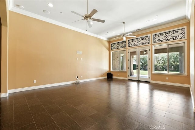 13611 Francisco Dr, Hanford, CA 93230 - unfurnished room with ceiling fan, crown molding, and recessed lighting
